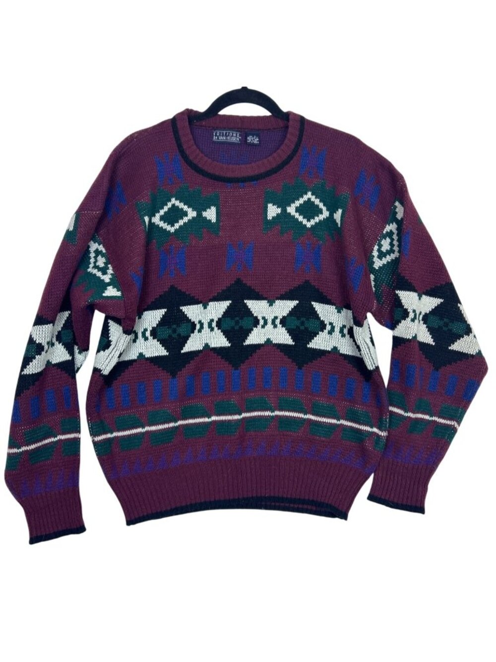 Vintage Editions by Van Heusen Men's L Southwestern Sweater Geometric Aztec Knit